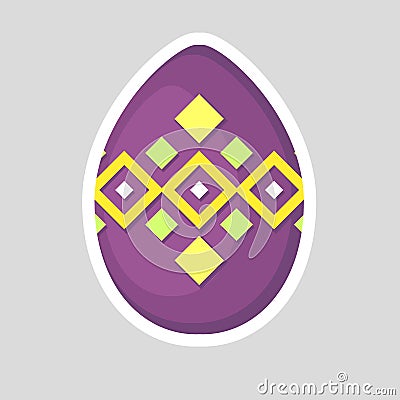 Easter purple egg icon isolated on a gray background. Stock Photo