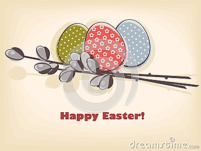 Easter pussy-willow Vector Illustration