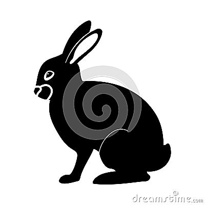 Easter Rabbit Icon Vector Illustration