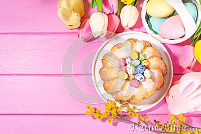 Easter round bundt cake Stock Photo