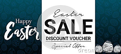 Easter Sale Banner Template Background. Vector Illustration Stock Photo