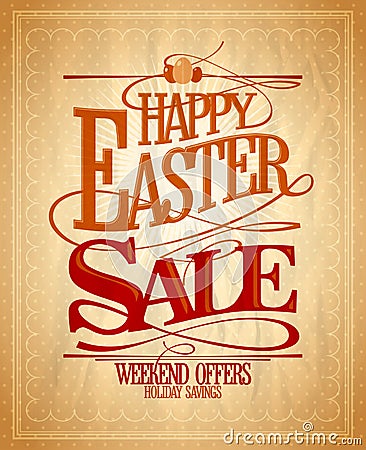 Easter sale, holiday savings design. Vector Illustration