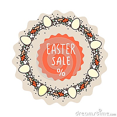 Easter sale sticker template Stock Photo