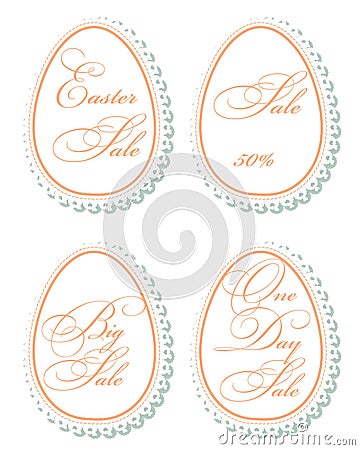 Easter sale tags Vector Illustration