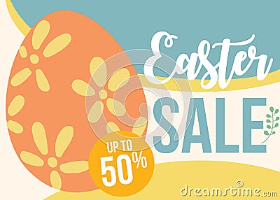 Easter sale vector banner design and template with colorful eggs and sale text in white background for easter celebration Cartoon Illustration