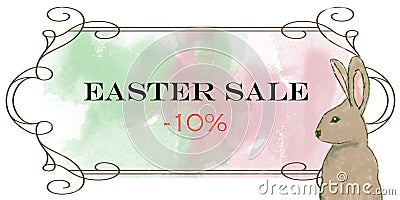 Easter sales banner/advert/poster with rabbit Stock Photo