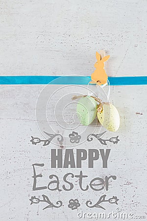 Easter scene with colored eggs Stock Photo