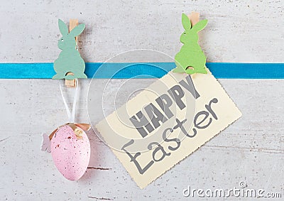 Easter scene with colored eggs Stock Photo