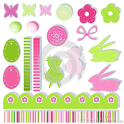 Easter scrapbook elements Vector Illustration