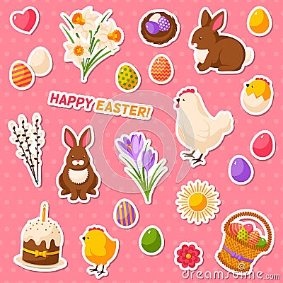 Easter scrapbook set Vector Illustration