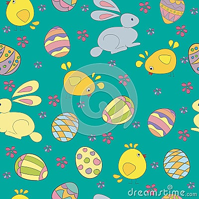 Easter seamless pattern Vector Illustration