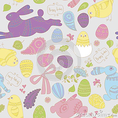 Easter seamless pattern Vector Illustration