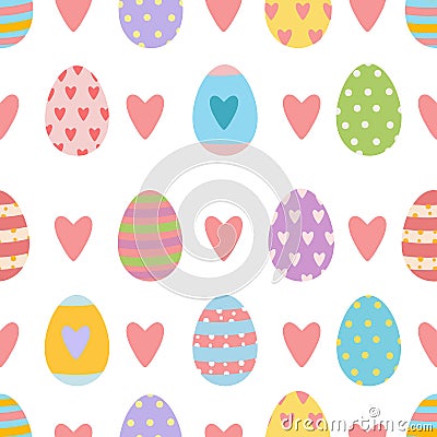 Easter seamless pattern made of hand drawn spring time elements Stock Photo