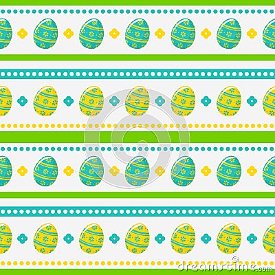 Easter seamless pattern with painted eggs. Vector background. Vector Illustration