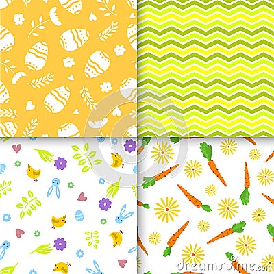 Easter seamless pattern retro vintage design party holiday celebration wallpaper and greeting colorful fabric textile Vector Illustration