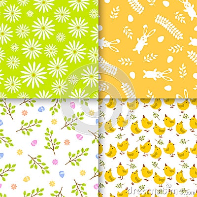 Easter seamless pattern retro vintage design party holiday celebration wallpaper and greeting colorful fabric textile Vector Illustration