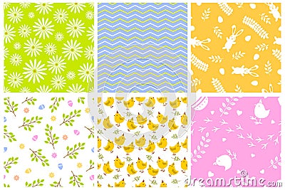 Easter seamless pattern retro vintage design party holiday celebration wallpaper and greeting colorful fabric textile Vector Illustration