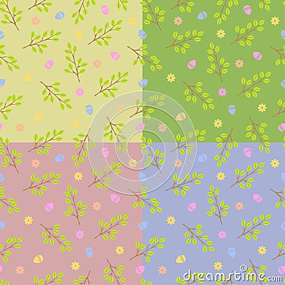 Easter seamless pattern retro vintage design party holiday celebration wallpaper and greeting colorful fabric textile Vector Illustration