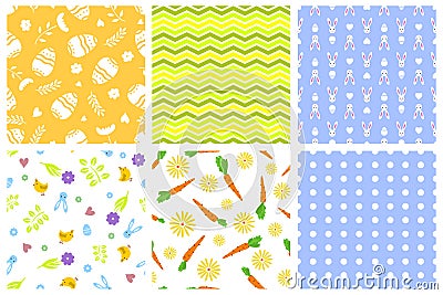 Easter seamless pattern retro vintage design party holiday celebration wallpaper and greeting colorful fabric textile Vector Illustration