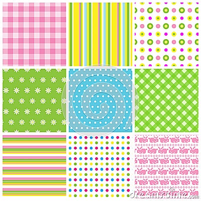 Easter seamless patterns Vector Illustration