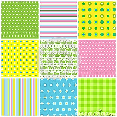 Easter seamless patterns Vector Illustration