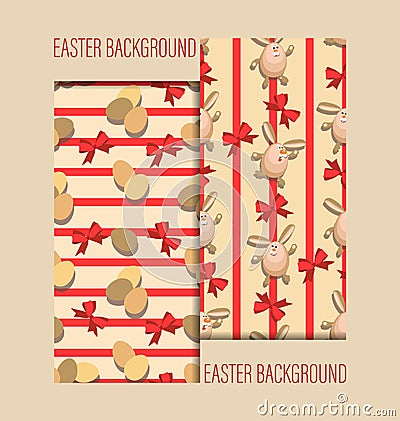 Easter seamless patterns. Set. Vector Illustration