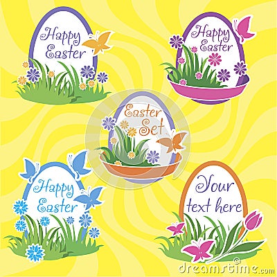 Easter set background. Vector Illustration