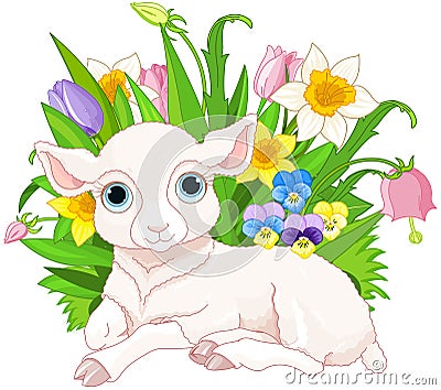 Easter Sheep Vector Illustration