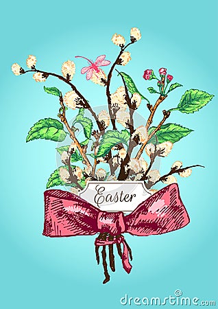 Easter Sketch BG Vector Illustration