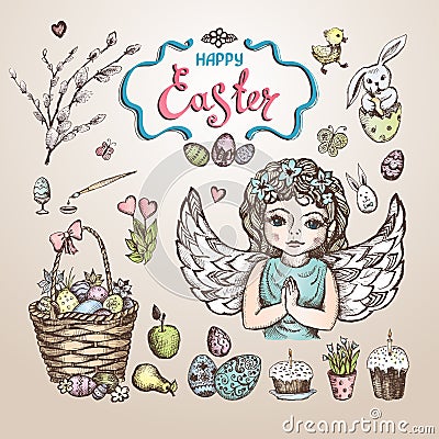 Easter_sketch Vector Illustration