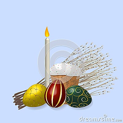 Easter still life Vector Illustration