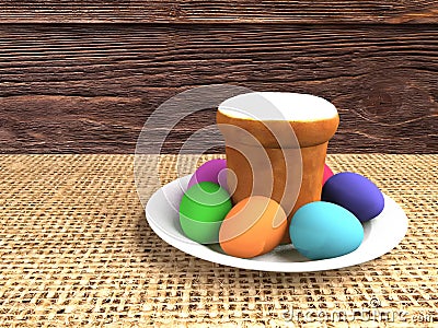 Easter still life. Illustration Stock Photo