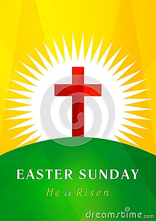 Easter Sunday calvary card Vector Illustration