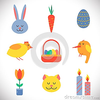 Easter symbols set Stock Photo