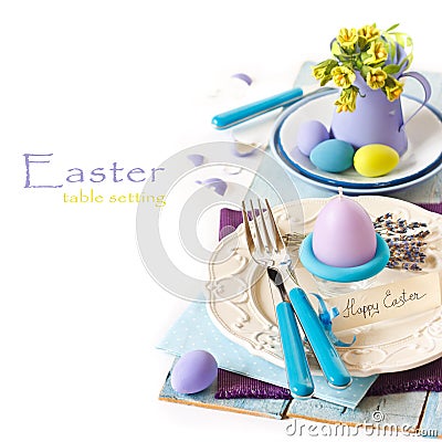 Easter table setting. Stock Photo