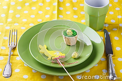 Easter table setting Stock Photo