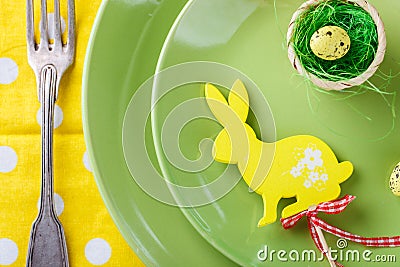 Easter table setting Stock Photo