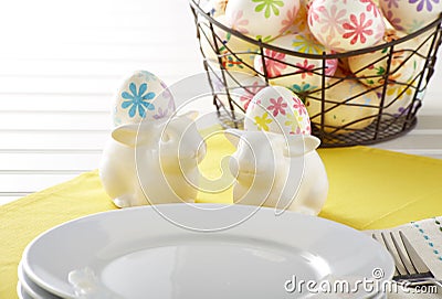 Easter Table Setting Stock Photo