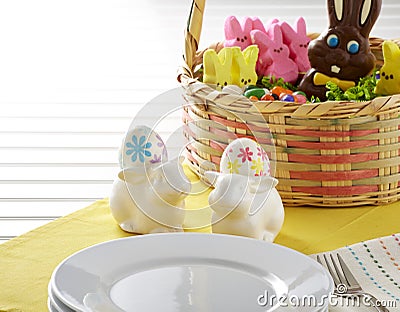 Easter Table Setting Stock Photo