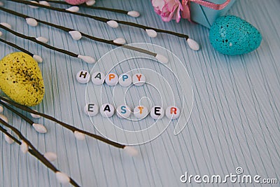 Easter with text Stock Photo