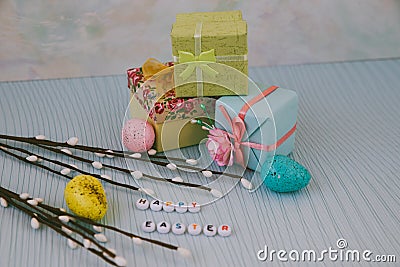 Easter with text Stock Photo