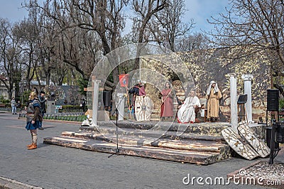 Easter theatrical show in Odessa, Ukraine Editorial Stock Photo