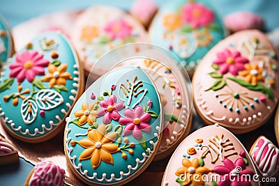 Easter themed Cookies easter holiday theme Stock Photo