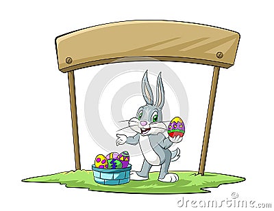 Easter themed illustration bunny Vector Illustration