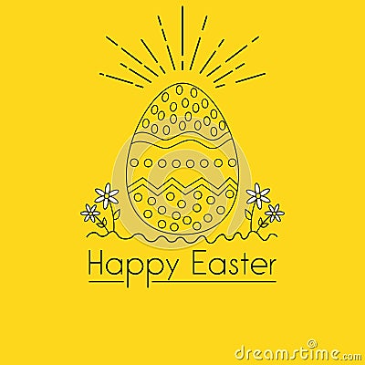 Easter themed minimalist greeting card Vector Illustration