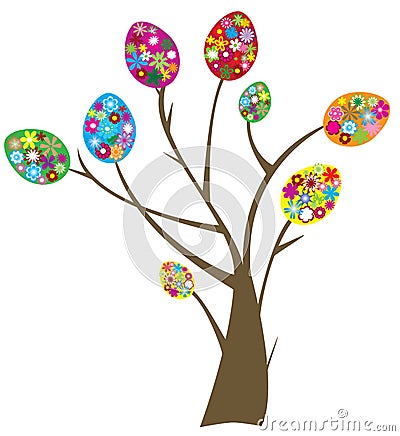Easter tree Vector Illustration