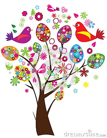 Easter tree Vector Illustration