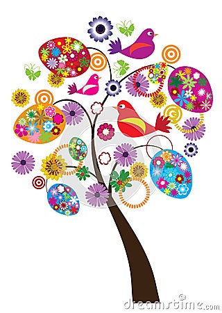 Easter tree Vector Illustration