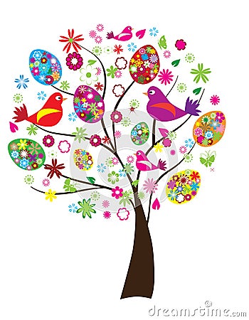 Easter tree Vector Illustration