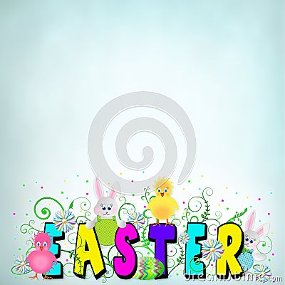 Easter Typogrpahy Background Stock Photo